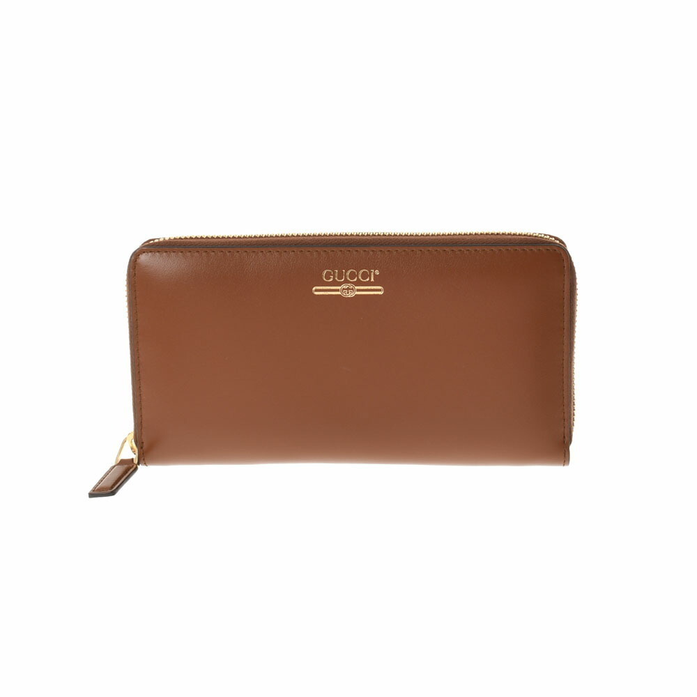 Gucci Brown Zip Around Leather Long Wallet